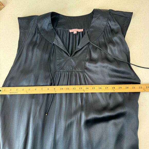 Calypso Blue Satin Silky Soft Sleeveless Slip Dress Romantic Capsule - Picture 7 of 11